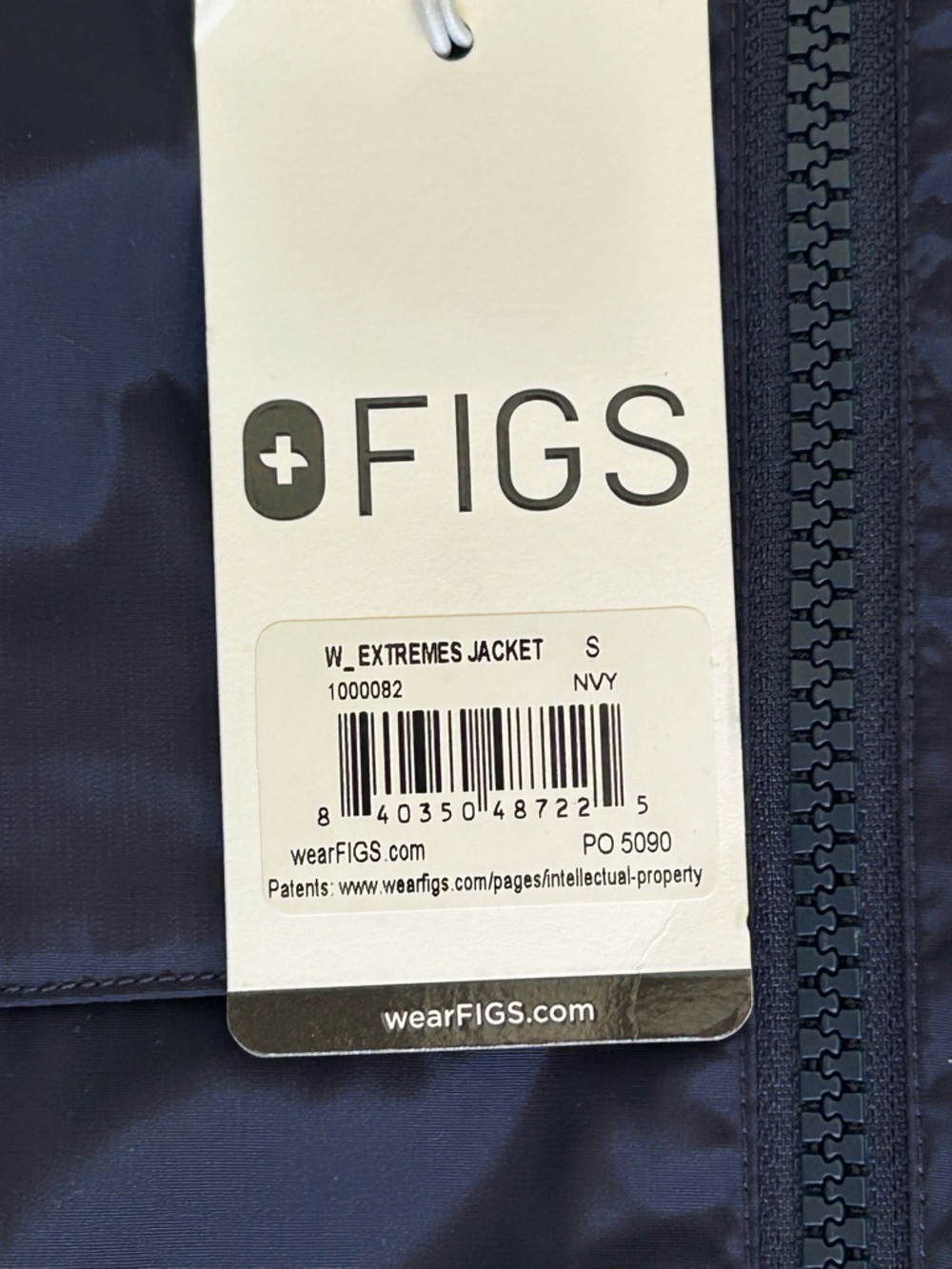 NWT FIGS Navy Blue Full-Zip Windbreaker Jacket – Medical Outerwear - Size S - Picture 3 of 3